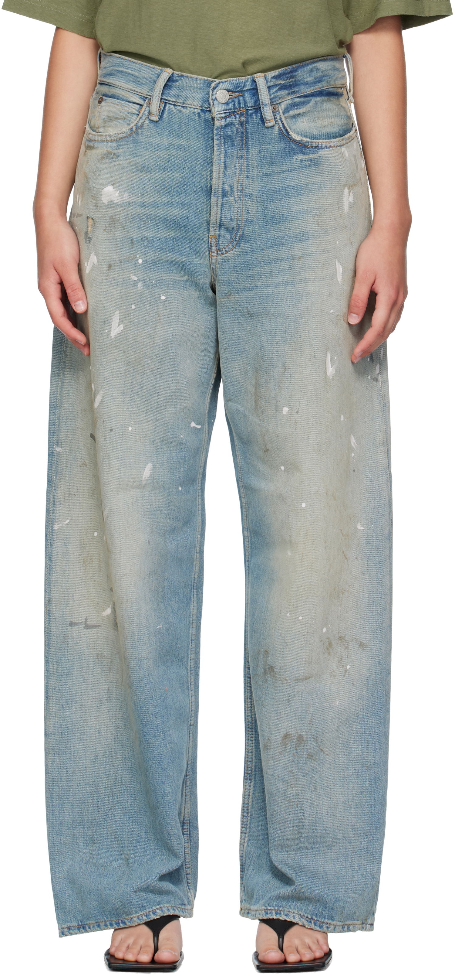 Jeans Acne Studios Acne Studios 1981 U Paint Splatter Jeans Blå | C00096-, 0