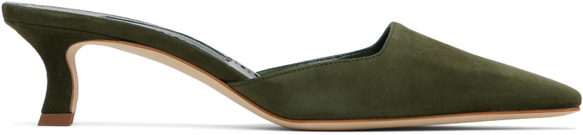 Skopleje Manolo Blahnik Manolo Blahnik Moiramu Suede Mules Grøn | 225-1957-0003