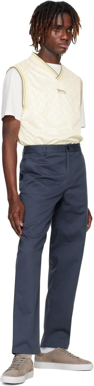 Bukser MAISON KITSUNÉ Maison Kitsuné Casual Chino Trousers Blå | OM01101WW9043, 3
