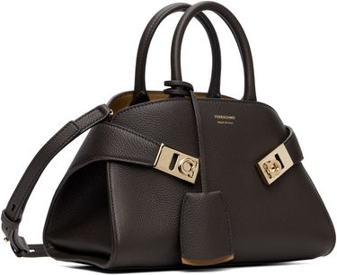 Håndtaske FERRAGAMO Ferragamo Mini Hug Bicolor Top Handle Bag Brun | 778490, 1