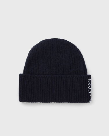 Beanie Marni Ribbed Knit Beanie with Contrast Stitching Mørkeblå | CLZC0170Q0-00B90, 2