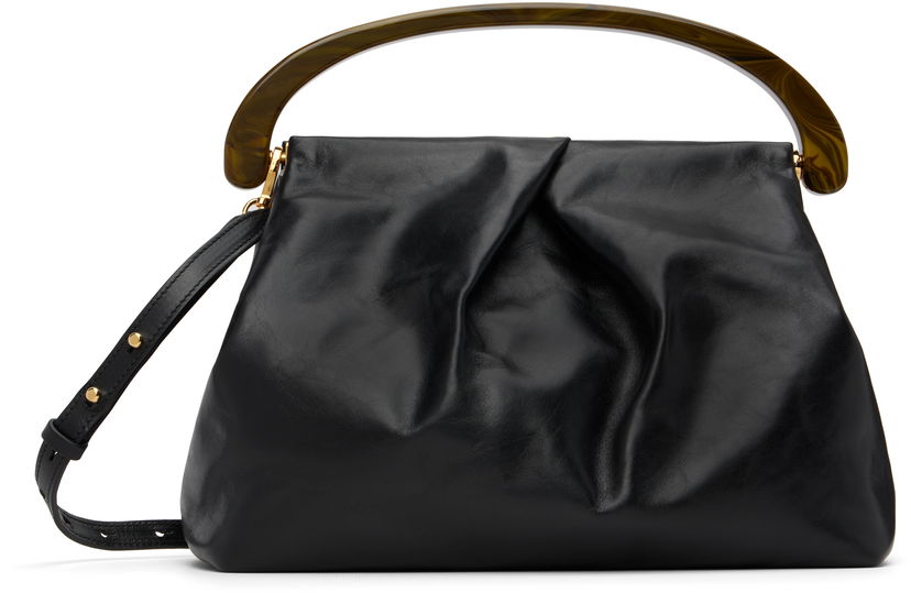 Håndtaske Dries Van Noten Dries Van Noten Large Leather Top Handle Bag Sort | 252-011525-195
