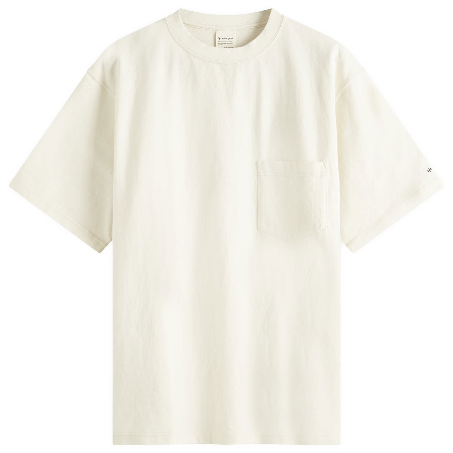 T-shirt Snow Peak Recycled Cotton Heavy Pocket T-Shirt, Size Large Hvid | TS-22SU401R-EC, 1