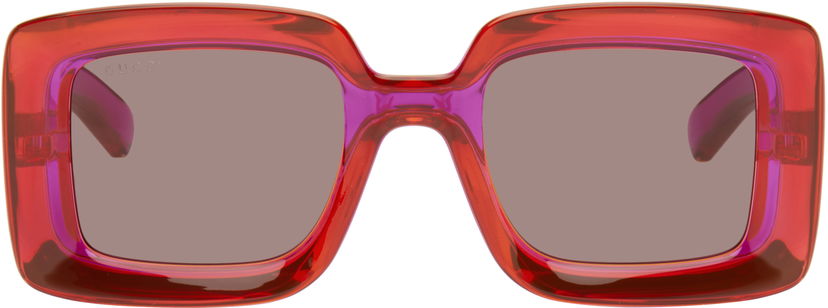 Solbriller Gucci Gucci Sunset Boulevard Rectangular Sunglasses Rød | GG1718S-004