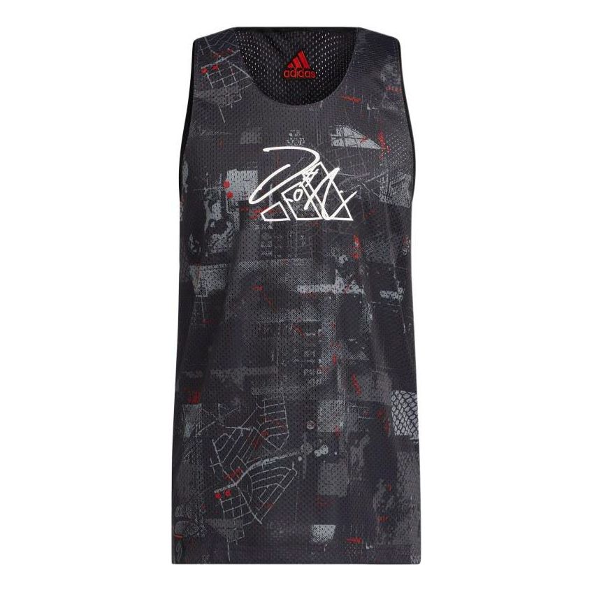 Tanktop adidas Originals Geometry Pattern Graphic Print Sports Vest Sort | HE6377, 0