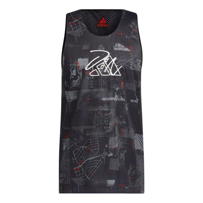 Tanktop adidas Originals Geometry Pattern Graphic Print Sports Vest Sort | HE6377
