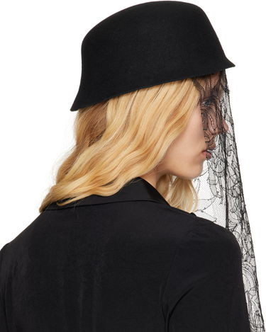 Hat Yohji Yamamoto Yohji Yamamoto Lace Veil Felt Hat Sort | FP-H08-867, 2