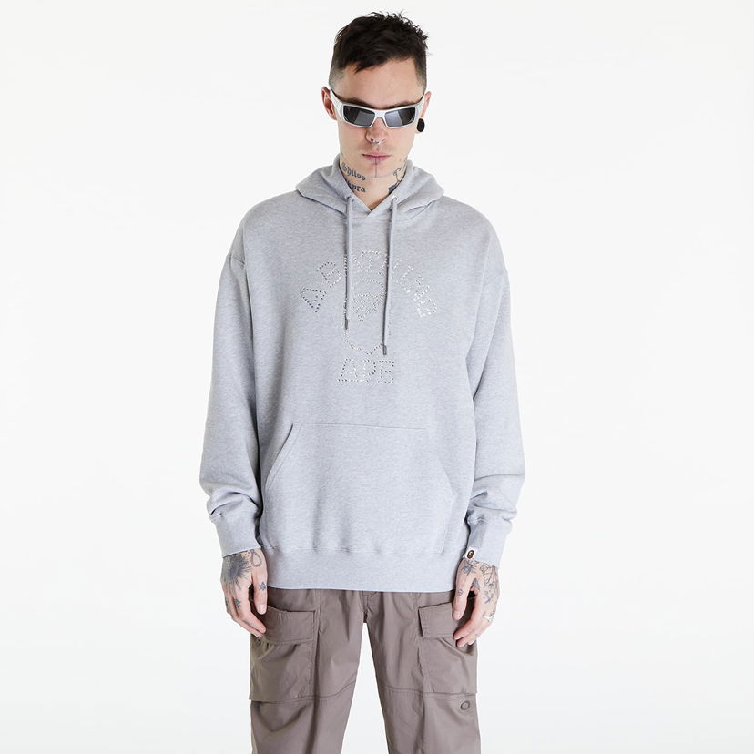 Sweatshirt BAPE A BATHING APE Rhinestone College Pullover Hoodie Gray Grå | 001PPK301306M GRA