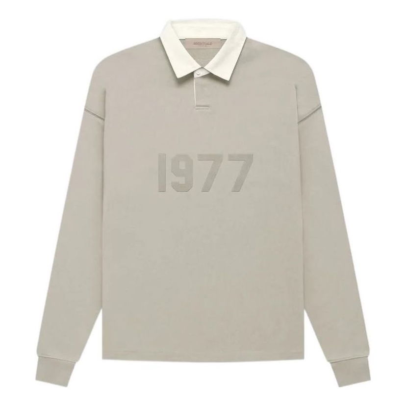 Polo skjorte Fear of God Fear of God Essentials 1977 Henley Rugby Polo Beige | FOG-FW22-097