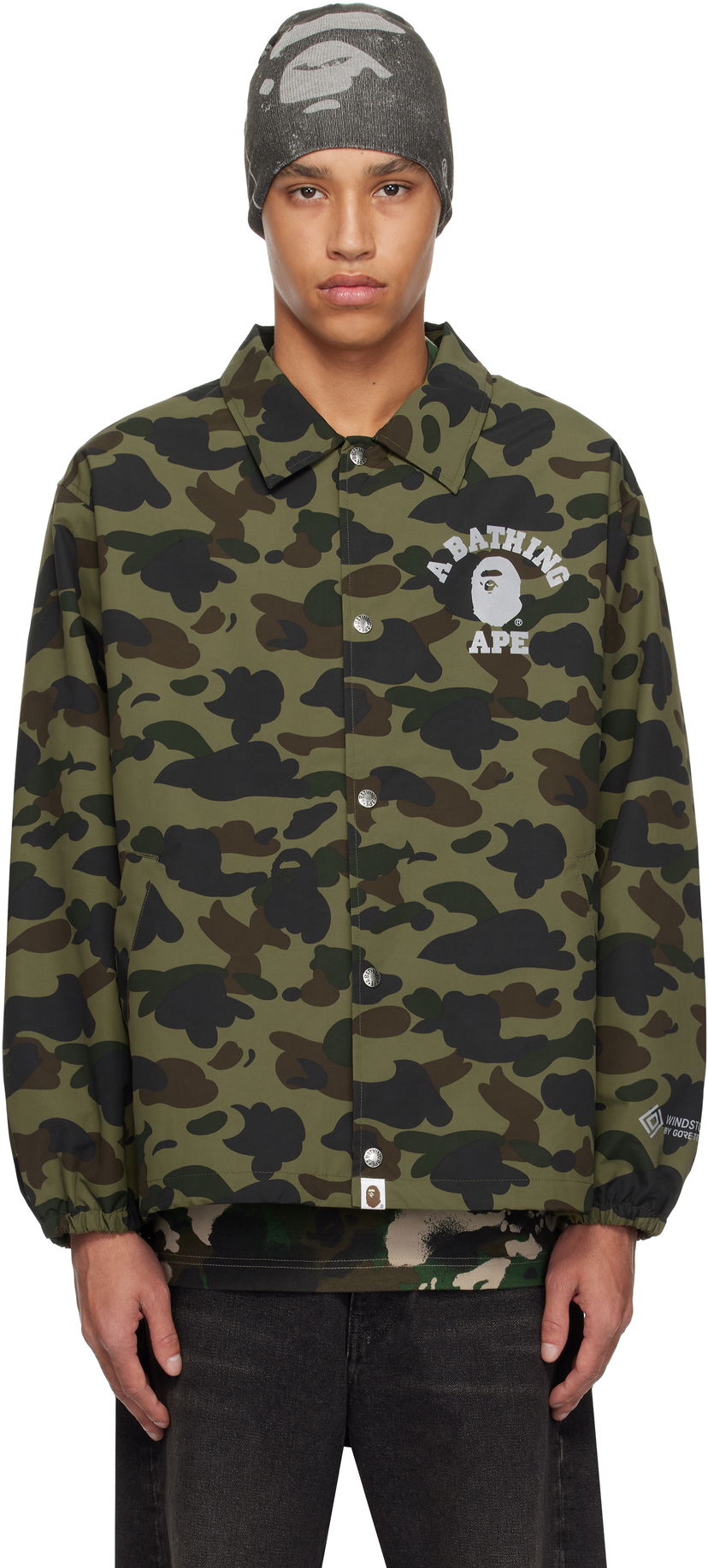 Vindjakke BAPE A Bathing Ape Gore-Tex Windstopper 1st Camo Coach Jacket Grøn | 001LJK701005M