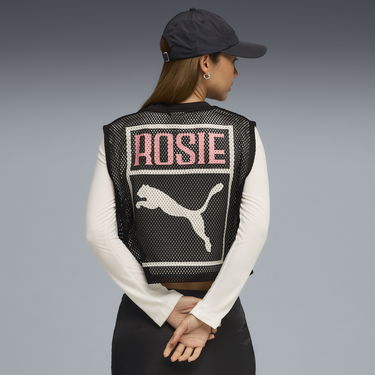 Crop top Puma ROSÉ Cropped Mesh Relaxed Fit T-Shirt Sort | 633804_01, 3