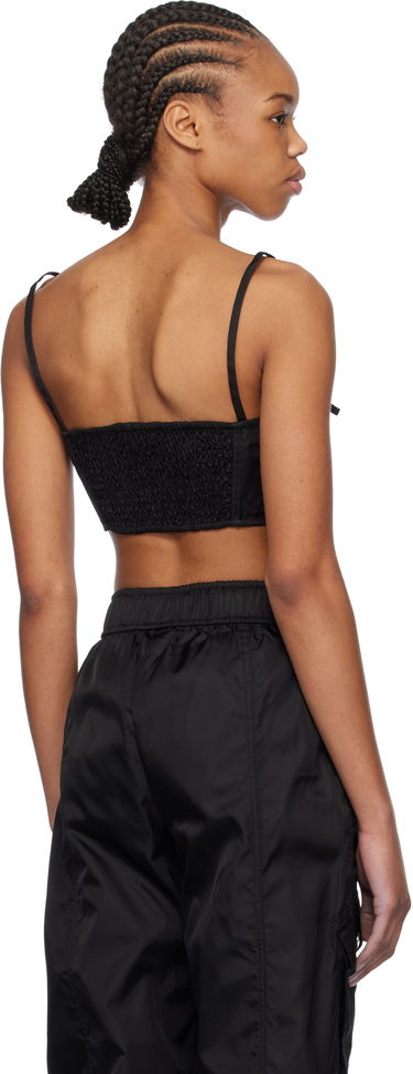Crop top GANNI GANNI Duchesse Nylon Camisole Sort | W0483, 2