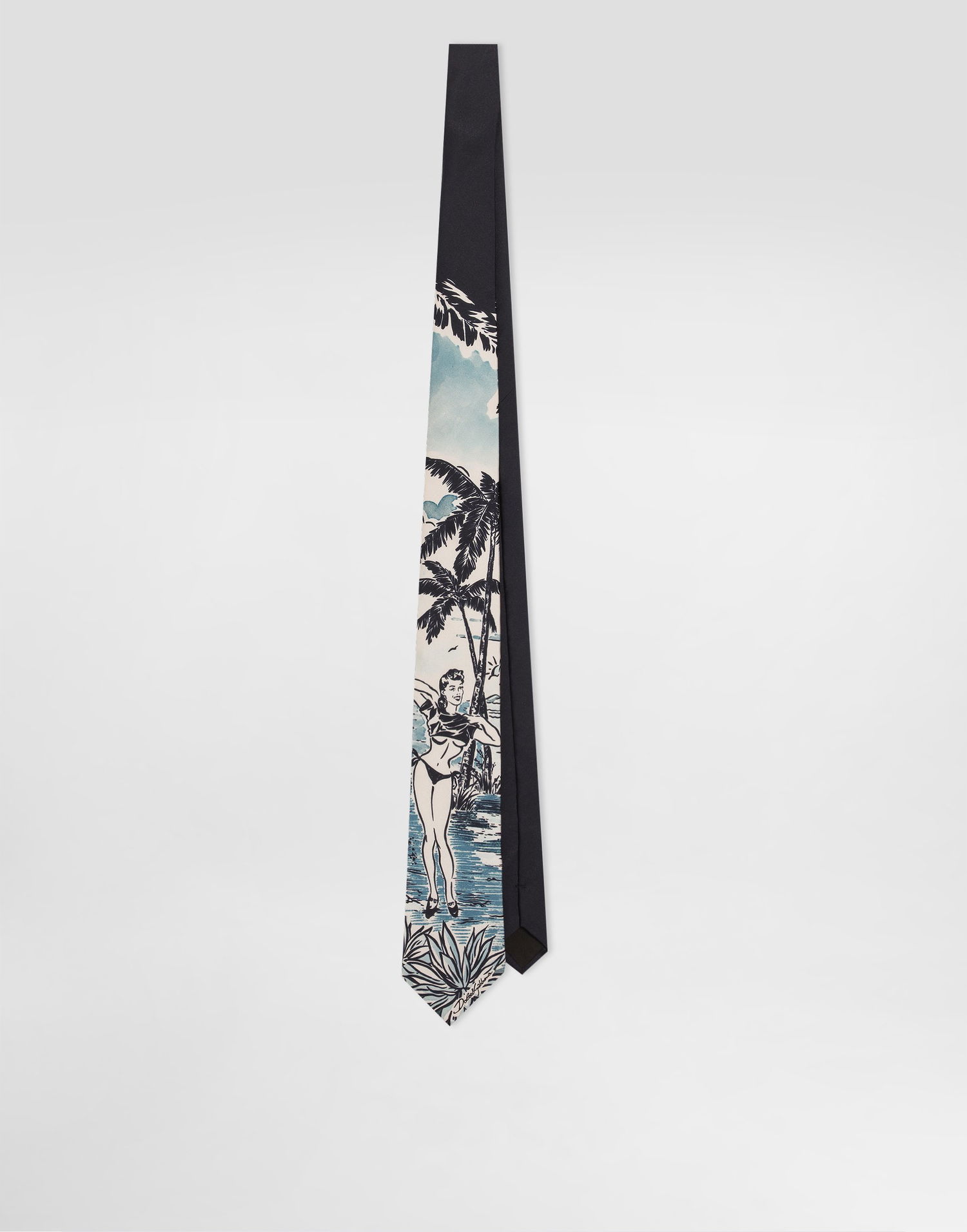 Tilbehør Dolce & Gabbana Dolce & Gabbana Pin-up Print Silk Tie Mørkeblå | GT147EG0TJ5HB5RL, 0