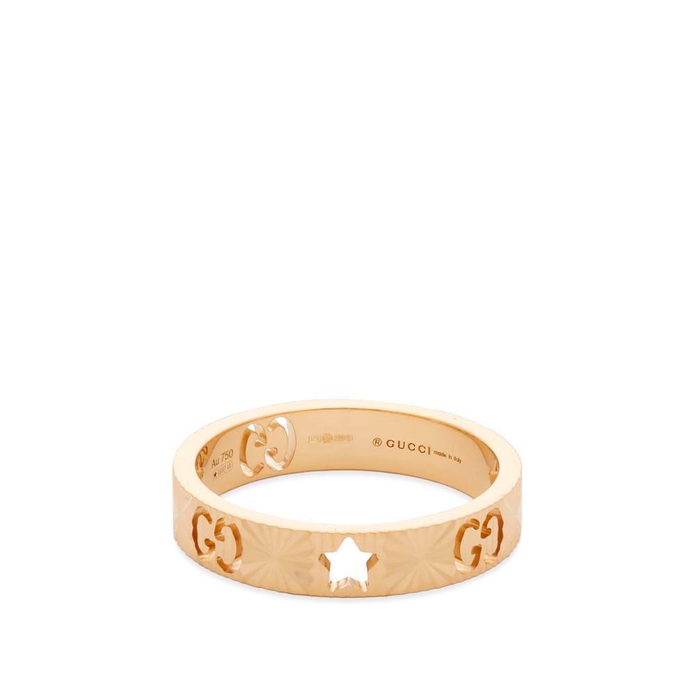 Ring Gucci Icon Star Ring 18K Gold Metalisk | YBC727729001, 0