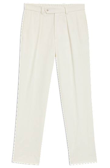 Bukser BOSS BECKHAM x BOSS Stretch Cotton Trousers Hvid | 50549203, 0