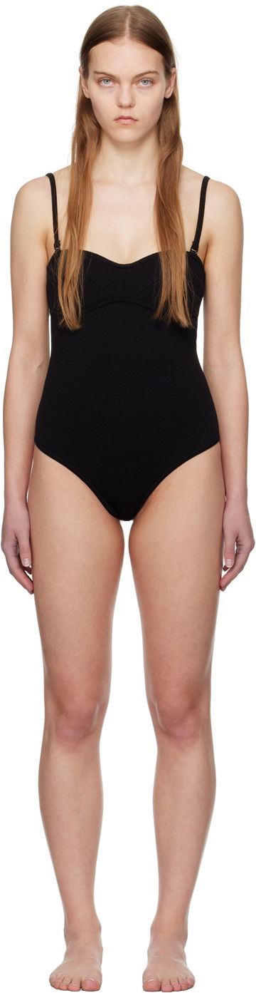 Krop Bottega Veneta Textured Bodysuit Sort | 782623 V40F0, 0