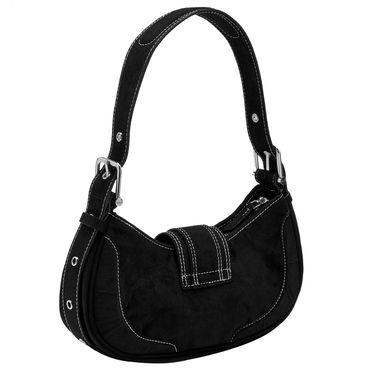Håndtaske OSOI Denim Hobo Bag with Buckle Sort | 22FB050-02-01, 2