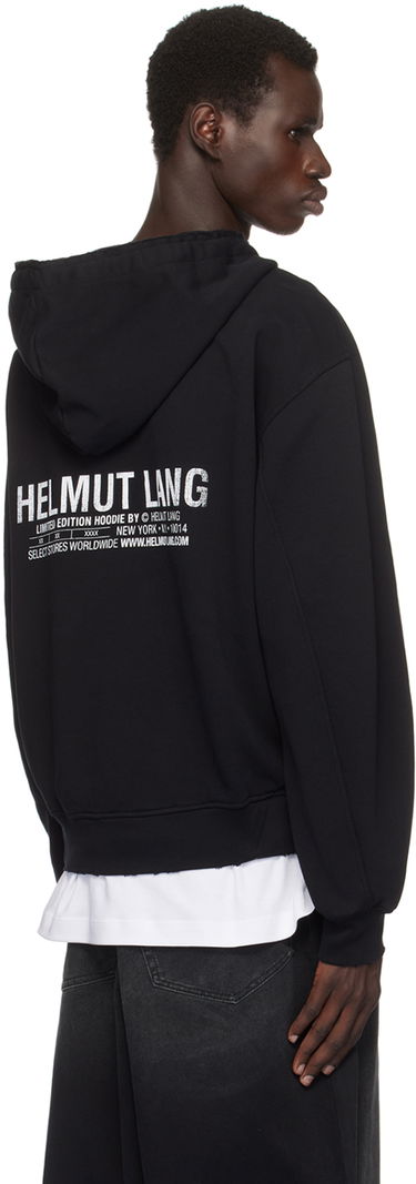 Sweatshirt Helmut Lang 'New York' Graphic Print Hoodie Sort | O06HM515, 2