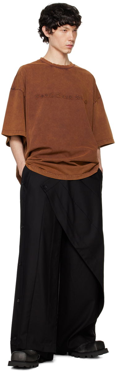 T-shirt Feng Chen Wang Feng Chen Wang Washed Logo T-Shirt Brun | FUF18TS07, 3