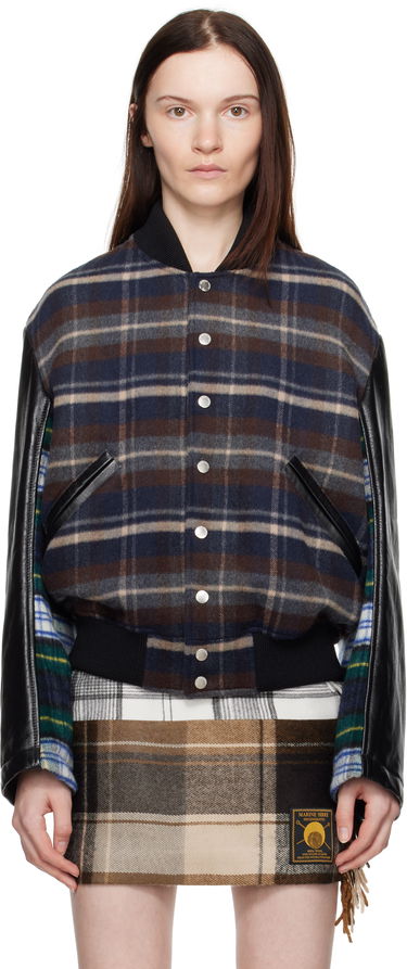 Bomberjakke Marine Serre Regenerated Tartan Bomber Jacket Flerfarvet | UJA062A UWOV0047, 0