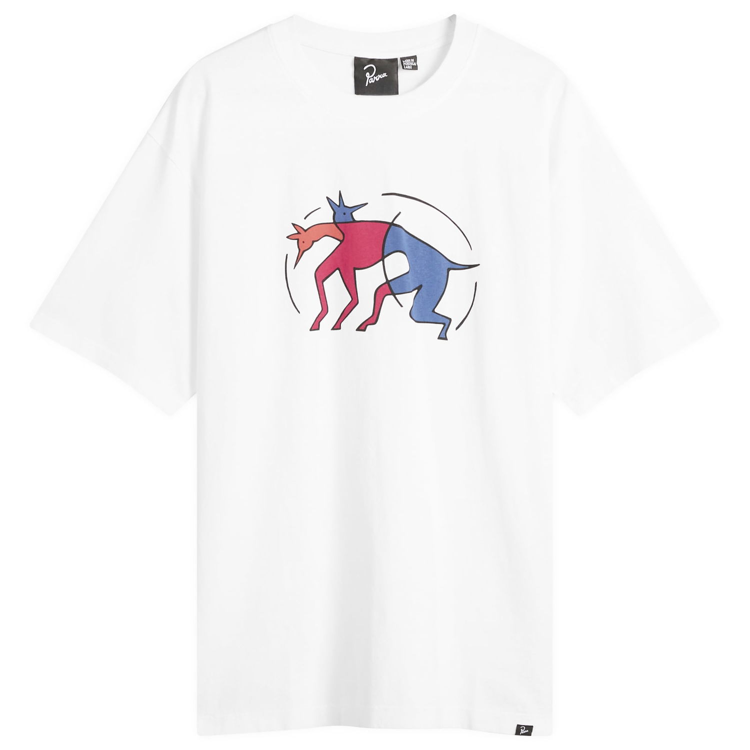 T-shirt By Parra Parra The Zoomies T-Shirt Hvid | 54120-WHT, 1