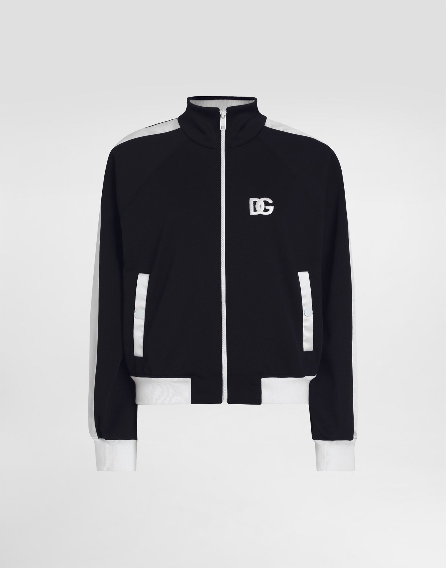 Jakke Dolce & Gabbana Dolce & Gabbana Zip-Up Track Jacket with Logo Embroidery Sort | F9S53ZGDCX7N0000, 0
