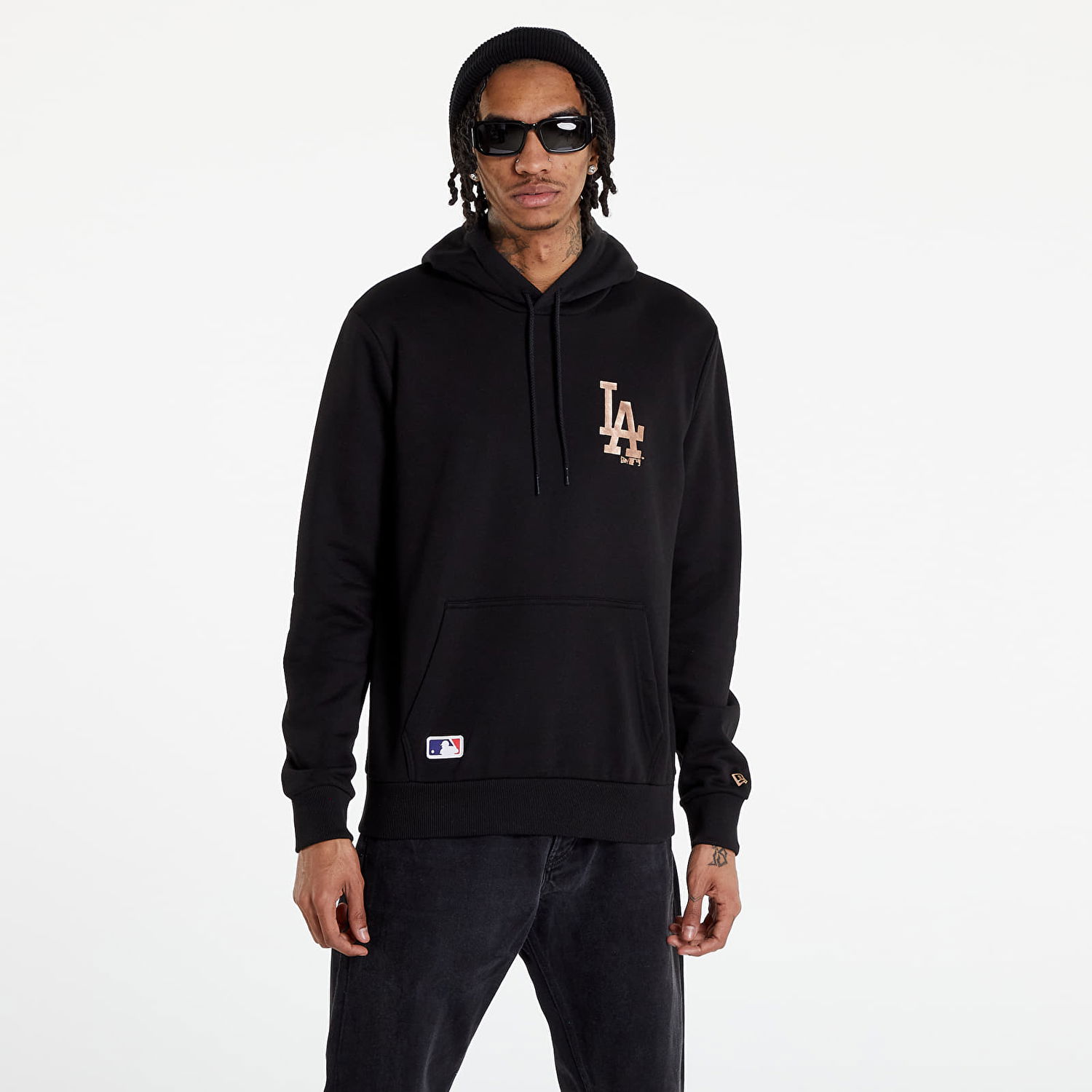 Sweatshirt New Era LA Dodgers Metallic Logo Hoody Sort | 12893110, 0