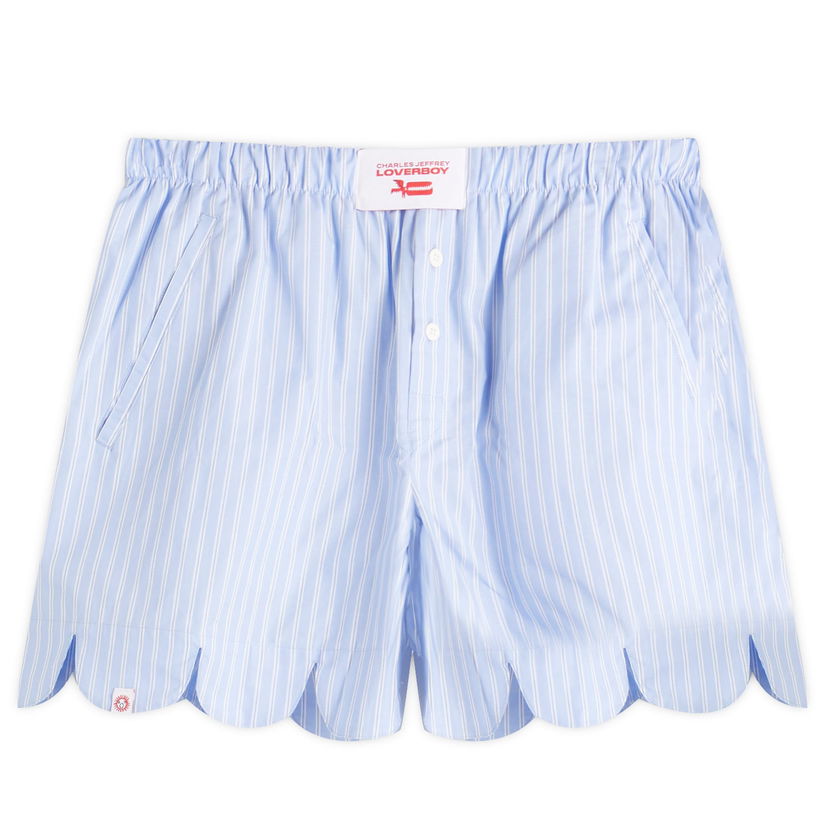 Boksere Charles Jeffrey Loverboy Charles Jeffrey Loverboy Women's Scalloped Boxer Shorts, Large Blå | 054030402