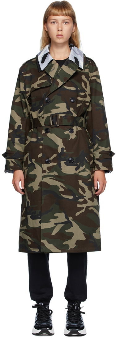 Trenchcoat VETEMENTS Vetements Layered Camo Trench Coat Grøn | WAH21JA943, 0