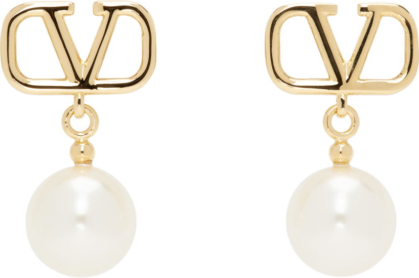 Øreringe Valentino Valentino Garavani VLogo Signature Pearl Drop Earrings Metalisk | 6W2J0E36UXM