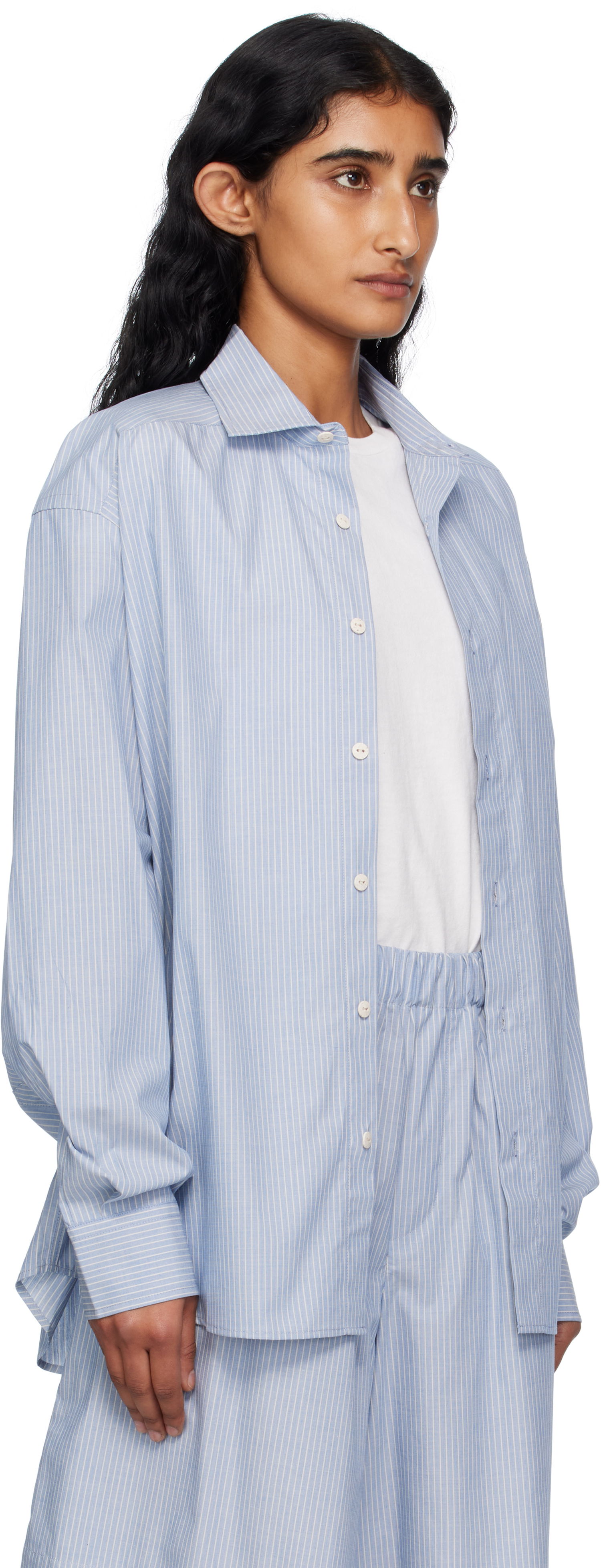 Skjorte Baserange Baserange Claude Striped Shirt Blå | TSCL-PO-AU25, 1
