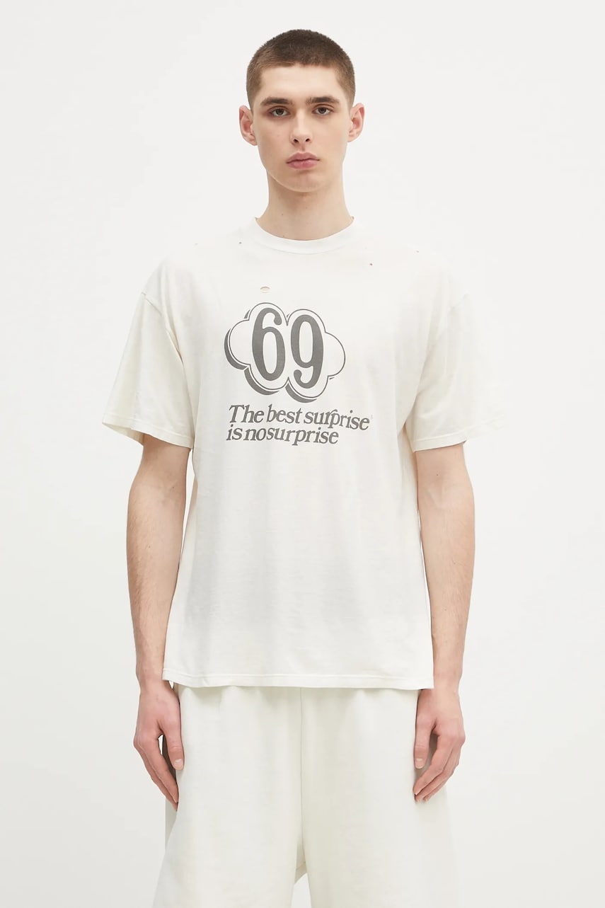 T-shirt Aries Aries Destroyed 69 SS Graphic T-Shirt Hvid | AR6006903, 0
