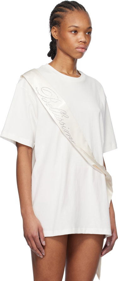 T-shirt Blumarine Blumarine Satin Band Rhinestone T-Shirt Sort | P522T092A, 4