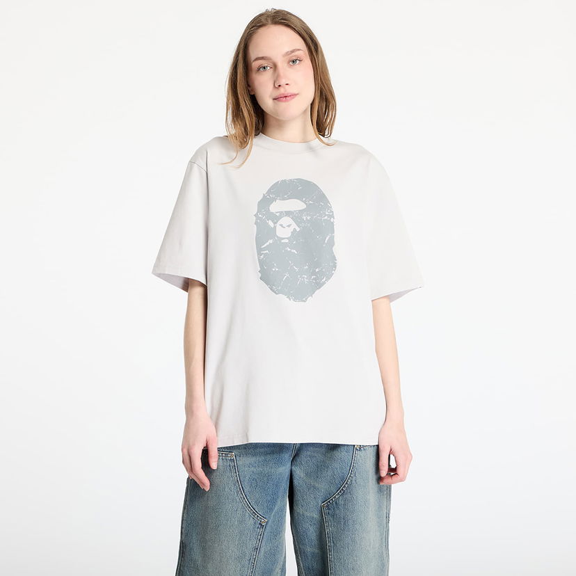 T-shirt BAPE A BATHING APE Heavy Washed Ape Head Relaxed Fit T-Shirt Grå | 001CSL301351MGRA