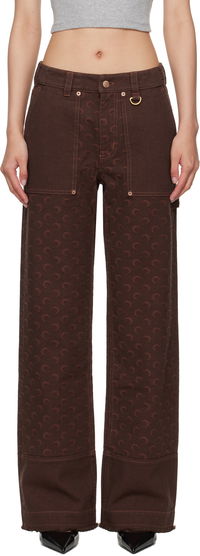 Marine Serre Moon Jacquard Twill Workwear Cargo Pants