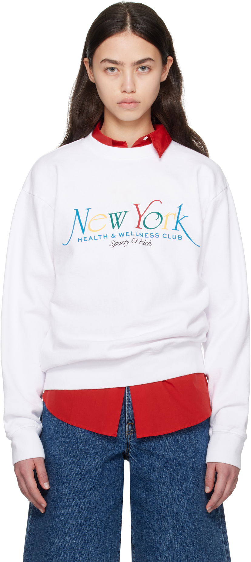 Sweater Sporty & Rich Sporty & Rich NY 94 Crewneck Sweatshirt Hvid | ST071622034WH57