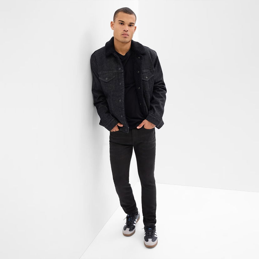 Bukser GAP Denim Pants Skinny Black Wash Sort | 747178-00