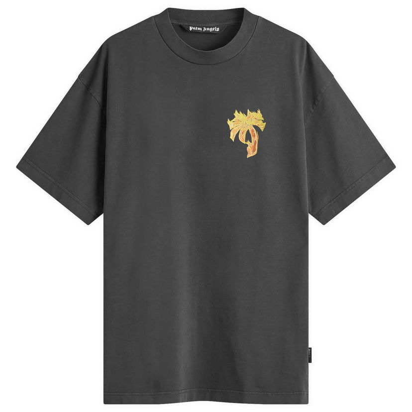 T-shirt Palm Angels Burning Palm T-Shirt Sort | PMAA002F24JER0111076