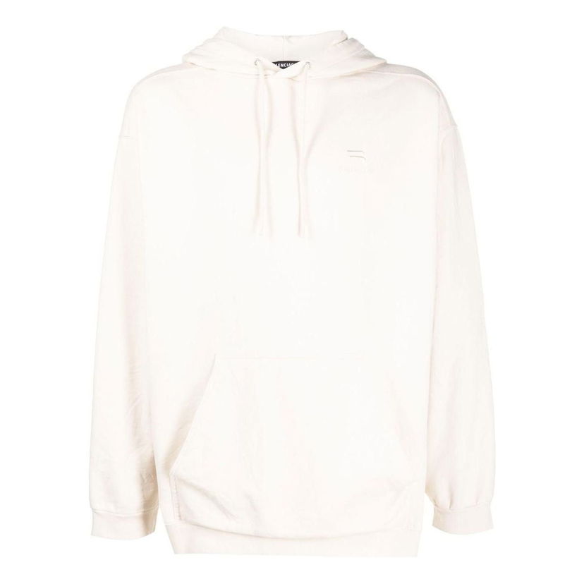 Sweatshirt Balenciaga Oversized Drawstring Hoodie Hvid | 600583TLVA19080