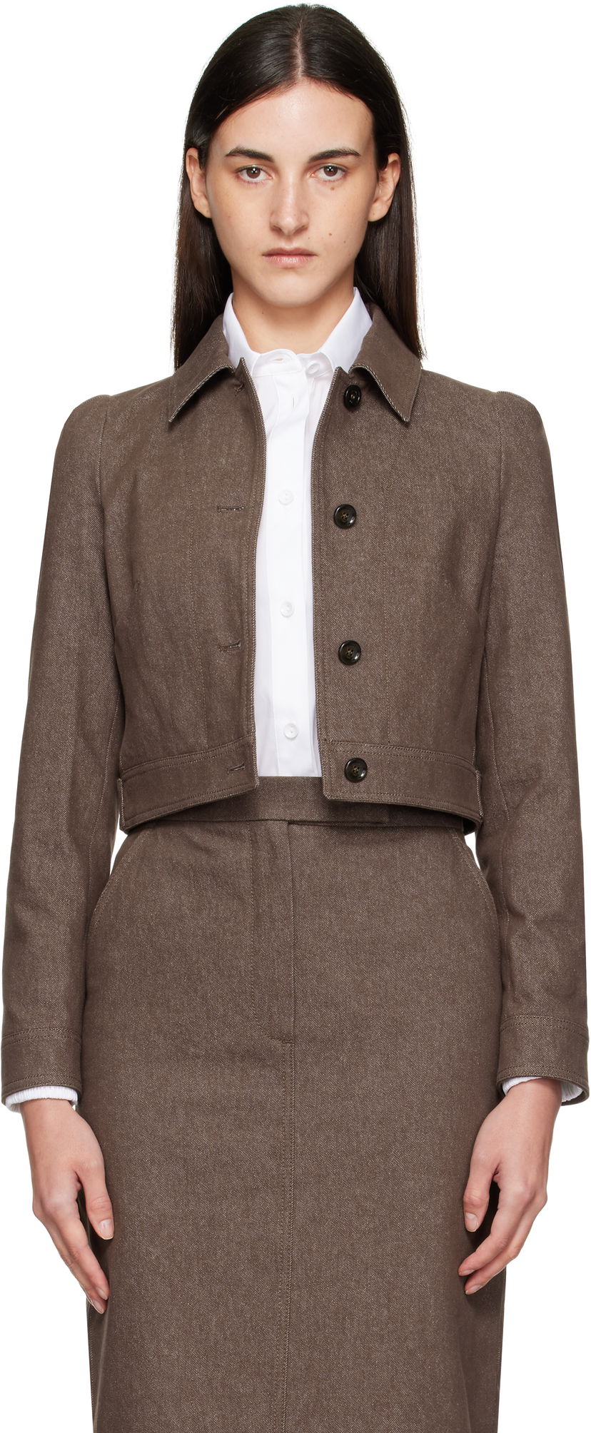 Jakke Max Mara Max Mara Carpa Cropped Jacket Brun | 2511041013600