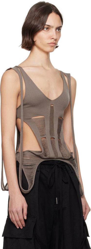 Tanktop Rick Owens Rick Owens Hollywood Tanja Long Tank Top Grå | RO01E7644 KGRIDM, 1
