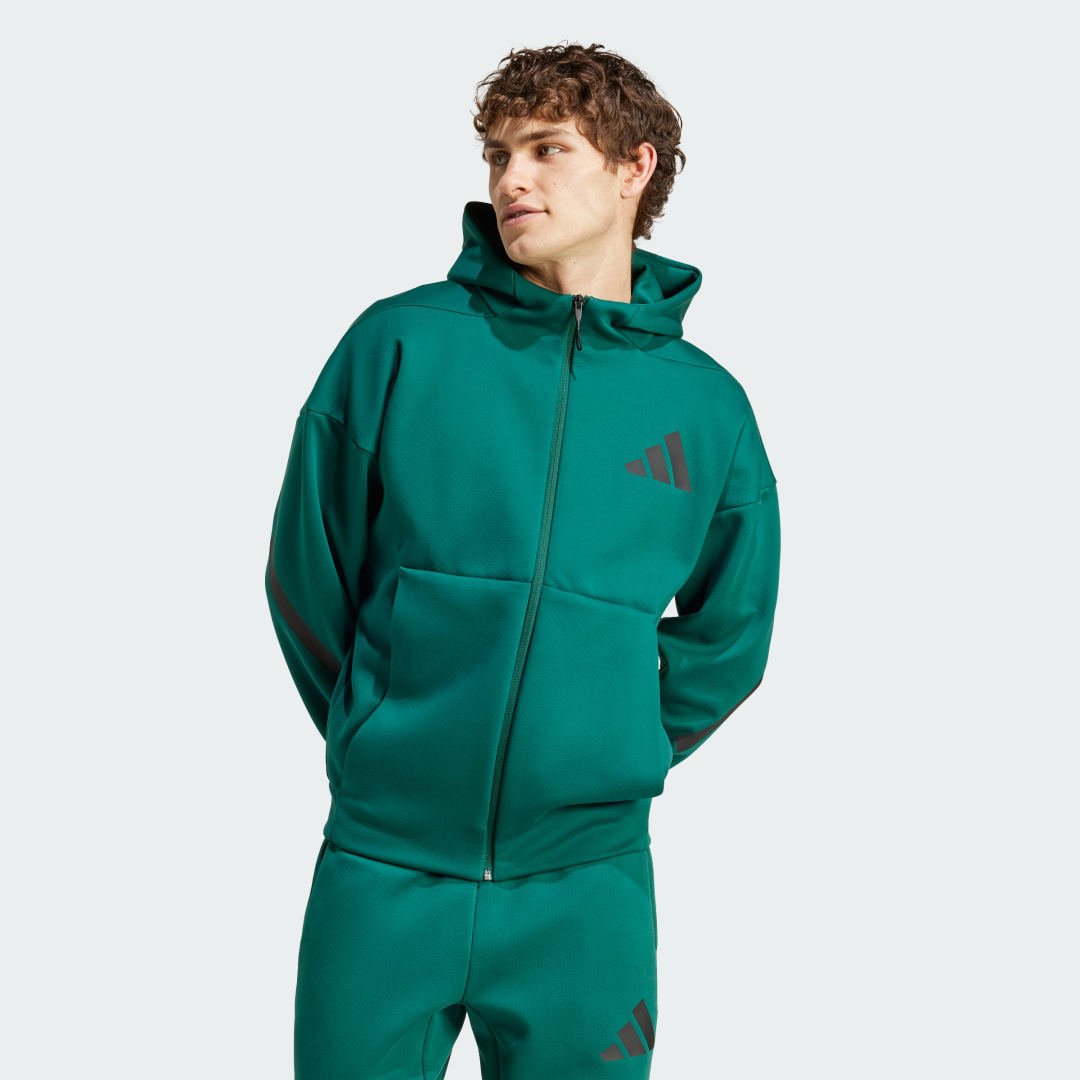 Sweatshirt adidas Performance Z.N.E. Full-Zip Hooded Grøn | JF6539, 0