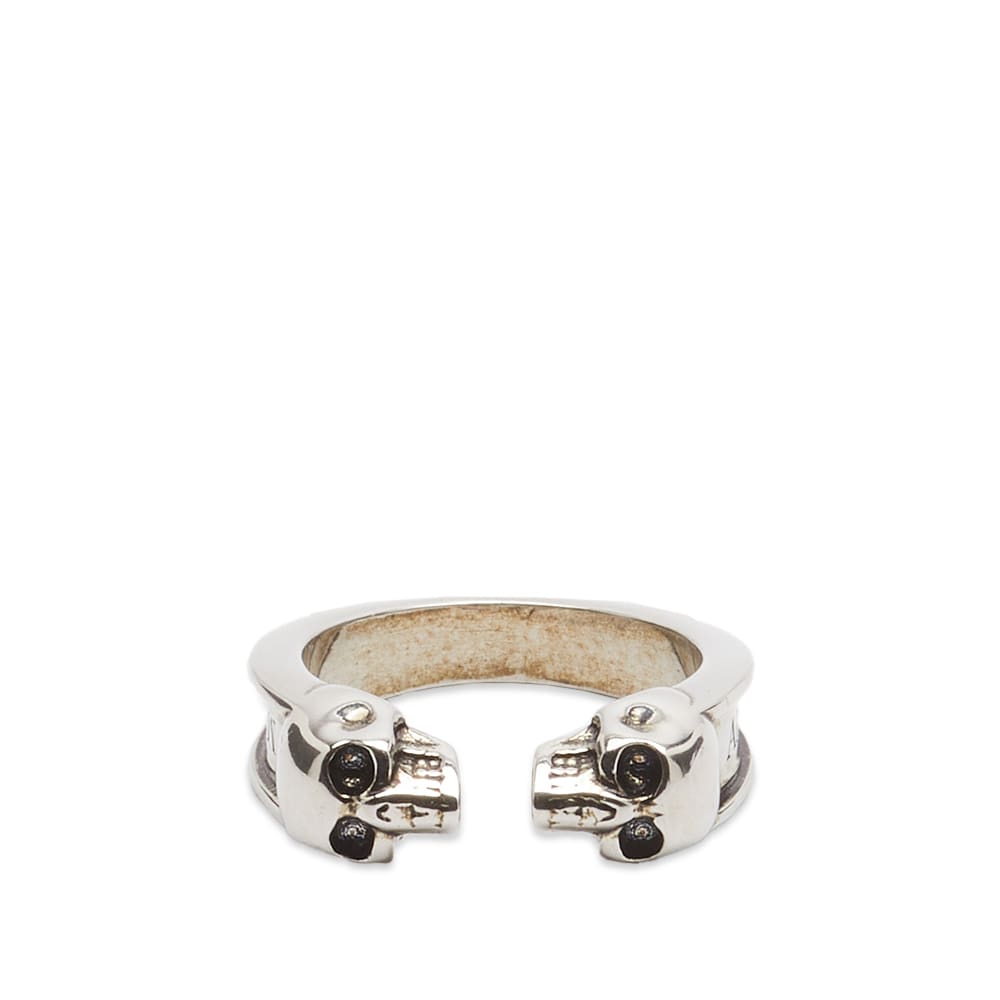 Ring Alexander McQueen Twin Skull Ring Metalisk | 554576J160Y-0446, 0