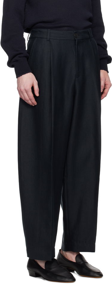 Bukser Studio Nicholson Studio Nicholson Ellis Pleated Trousers Mørkeblå | ELLIS SNM-1074, 1