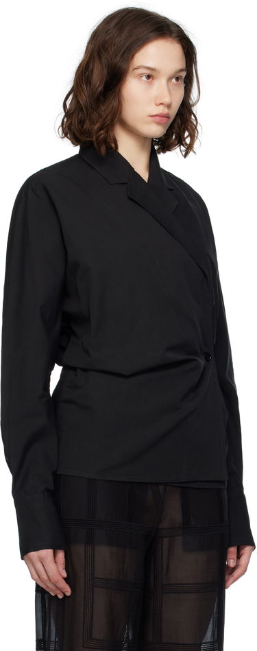 Skjorte TOTEME TOTEME Wrap Blouse Sort | 253-WRT0543-FB0425, 1