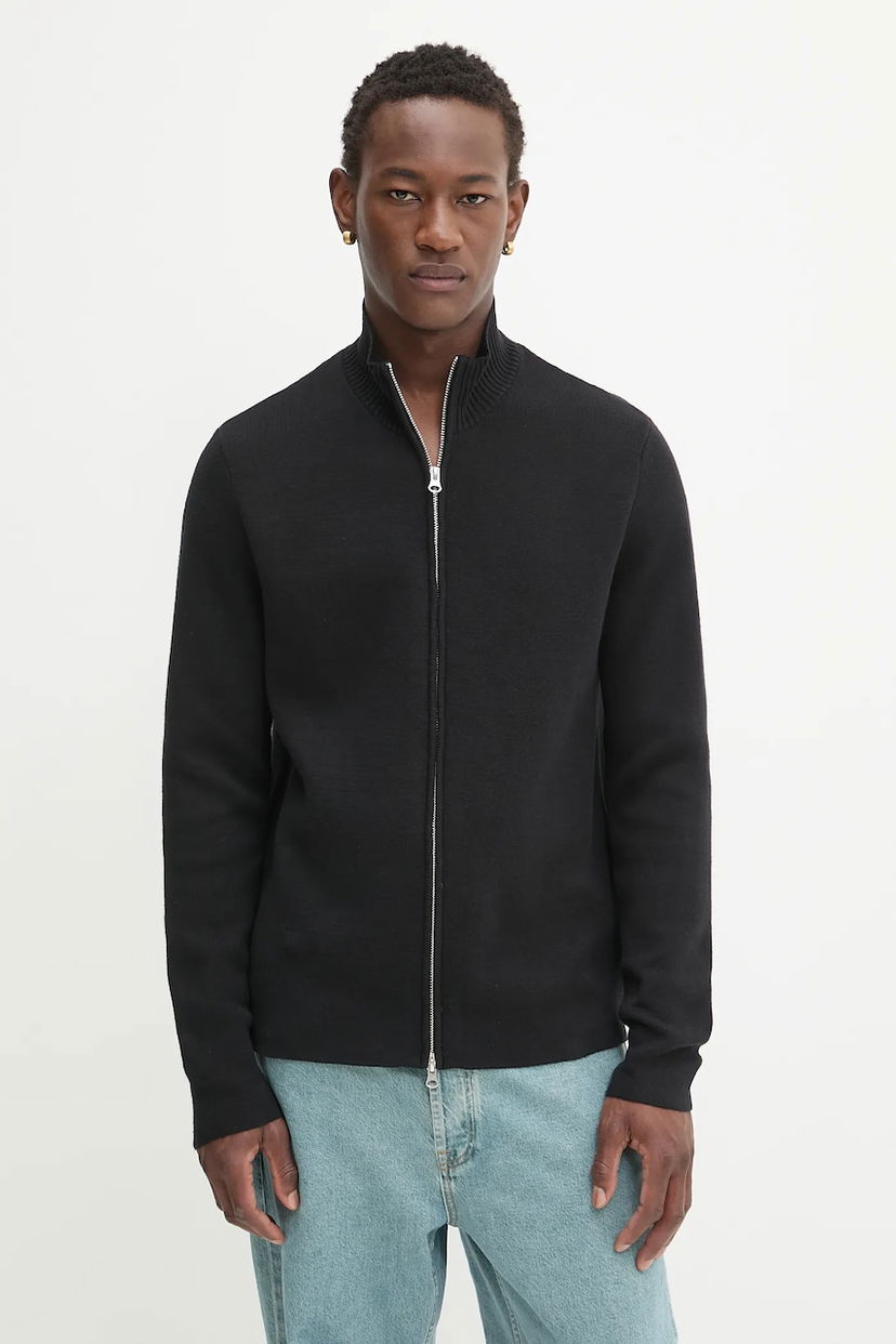 Sweater Samsoe Samsoe High-Neck Full-Zip Knit Cardigan SANIKLAS Sort | M24300028