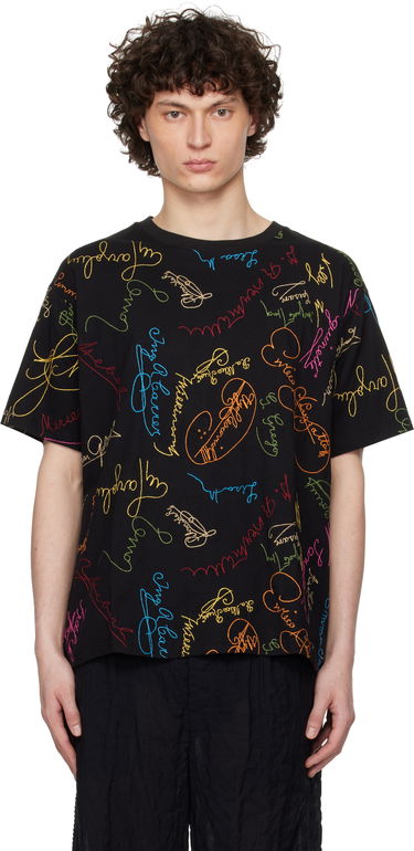 T-shirt Bode Bode Signature Scrawl Boxy T-Shirt Sort | MRS25CS050, 0