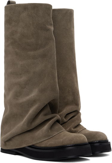 Tøj The Attico Attico Robin Suede Combat Boots Grå | 250WSH00798 LBT040AA, 3