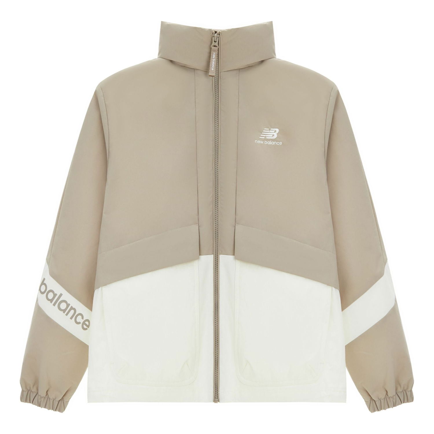 Vindjakke New Balance Lifestyle Colorblock Woven Jacket Beige | 5AD12103-LBE, 0