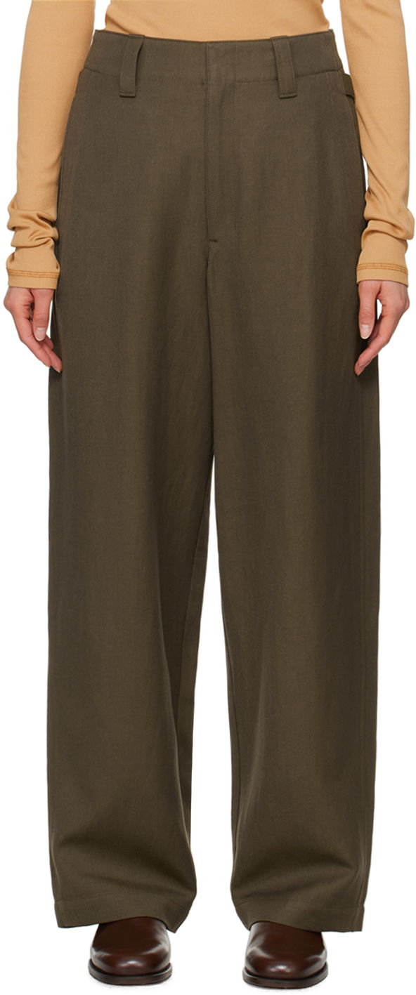 Bukser LEMAIRE Lemaire Maxi Trousers Grøn | PA1083 LF1252